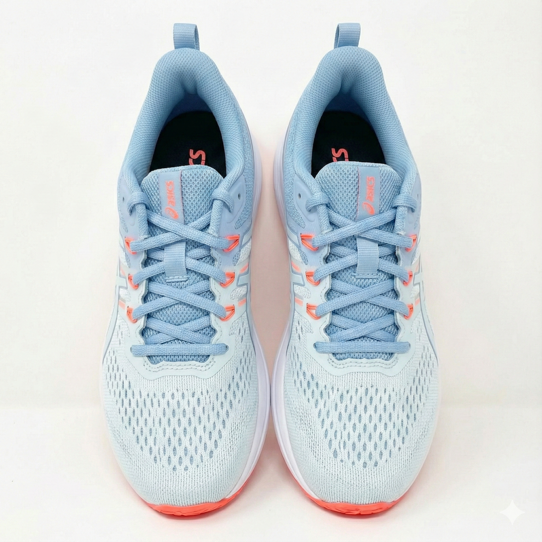 Zapatillas de Running Ligeras "SkyRunner" - Azul Cielo y Naranja Coral - Imagen 4